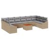 vidaXL Set Divano da Giardino 11 pz Beige e Grigio Chiaro polyrattan