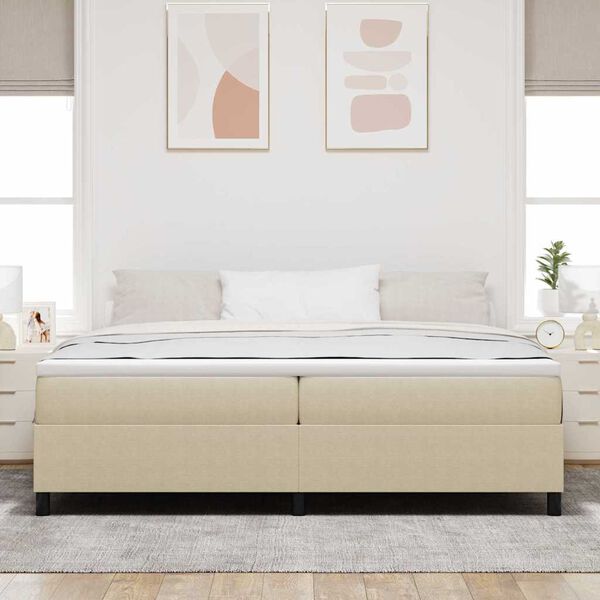 vidaXL Letto a molle Grigio chiaro e bianco 200 x 200 cm