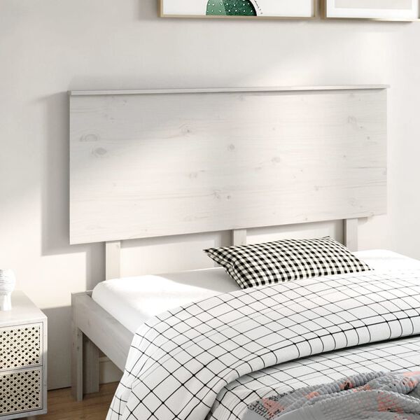 vidaXL Testiera per Letto Bianca 144x6x82,5cm Legno Massello di Pino