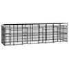 vidaXL Gabbia per Cani da Esterno con Tetto in Acciaio 14,75 m²
