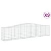 vidaXL Cesti Gabbioni ad Arco 9 pz 400x50x80/100 cm Ferro Zincato