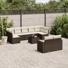 vidaXL Set Divani da Giardino 10pz con Cuscini in Polyrattan Marrone