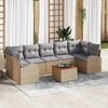 vidaXL Set Divano da Giardino con cuscino 8 pcs Beige polyrattan