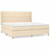 vidaXL Giroletto a Molle con Materasso Crema 200x200 cm in Tessuto