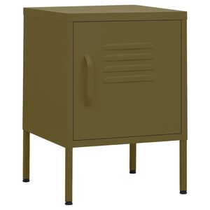 vidaXL Comodino Verde Oliva 35x35x51 cm in Acciaio