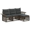 vidaXL Set Divano da Giardino 4 pcs Grigio polyrattan