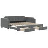 vidaXL Divano Letto Estraibile Cassetti Grigio Scuro 90x190cm Tessuto