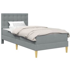 vidaXL Struttura letto con materasso Grigio chiaro 80 x 200 cm Tessuto