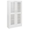 vidaXL Armadietto Vetrina Bianco Lucido 82,5x30,5x150 cm Multistrato