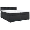 vidaXL Giroletto a Molle con Materasso Nero 200x200 cm in Similpelle