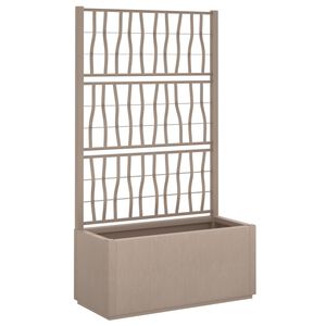 vidaXL Fioriera Giardino con Traliccio Marrone Chiaro 80x36x140 cm PP