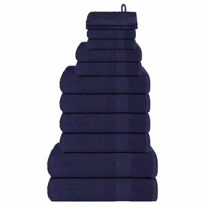 vidaXL Set di asciugamani 12 pezzi FROGN Blu navy 360 g/m²