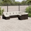 vidaXL Set Divani da Giardino 10pz con Cuscini in Polyrattan Marrone
