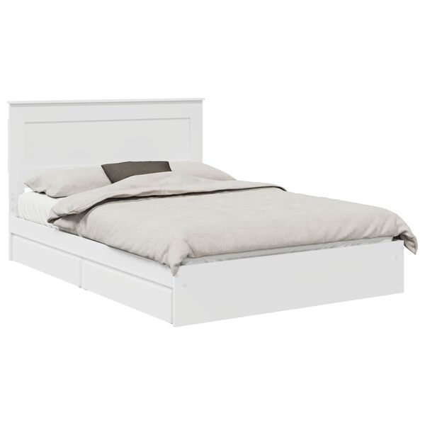 vidaXL Letto con Contenitore Bianco 150 x 200 cm Legno multistrato