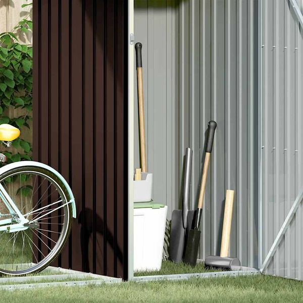 vidaXL Capanno per Legna da Giardino 245x98x159 cm in Acciaio Zincato