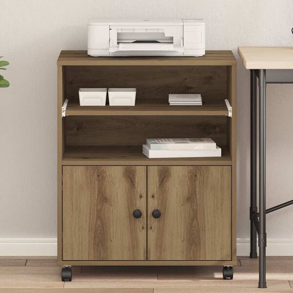 vidaXL Supporto per Stampante Rovere artigianale 60 x 48 x 74 cm