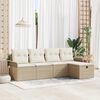 vidaXL Set Divano da Giardino 5 pcs Beige e Crema polyrattan