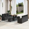 vidaXL Set Divano da Giardino 9 pcs Nero polyrattan