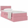 vidaXL Letto con Contenitore con materasso Rosa 90 x 200 cm Velluto