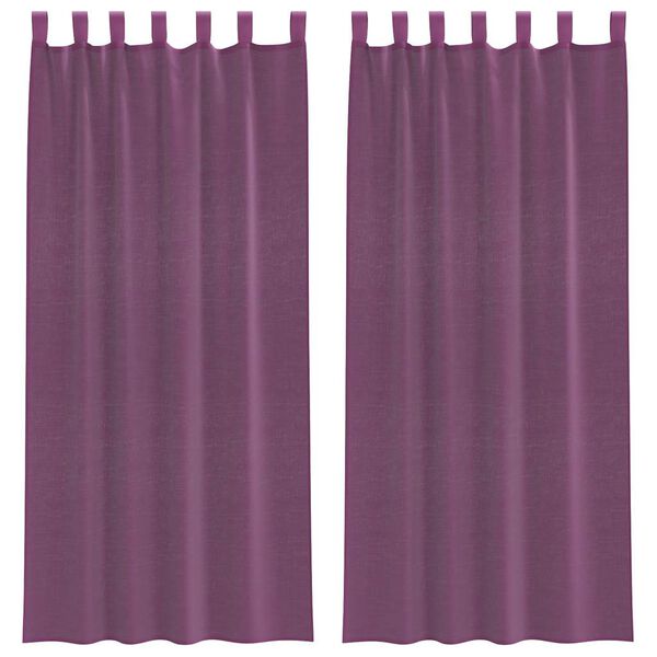 vidaXL Tende in Voile con Passanti 2 pz Viola 140x225 cm