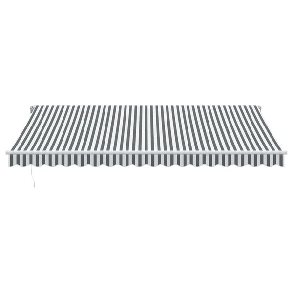 vidaXL Tenda Retrattile Manuale con LED Antracite e Bianco 450x350 cm