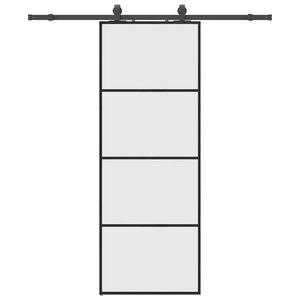 vidaXL Porta Scorrevole con Ferramenta Nera 76x205 cm in Vetro ESG