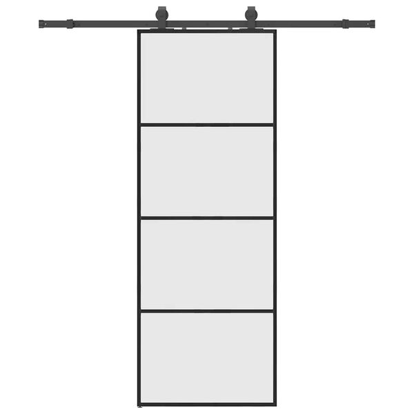 vidaXL Porta Scorrevole con Ferramenta Nera 76x205 cm in Vetro ESG