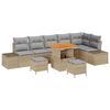 vidaXL Set Divano da Giardino con cuscino 9 pcs Beige polyrattan