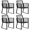 vidaXL Sedie da Giardino 4 pz in Corda in Rattan Nero