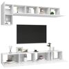 vidaXL Set Mobili Porta TV 5 pz Bianco in Legno Multistrato