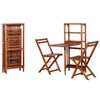 vidaXL Set da Bistrot 3 pz Pieghevole in Legno Massello di Acacia