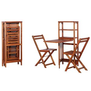 vidaXL Set da Bistrot 3 pz Pieghevole in Legno Massello di Acacia