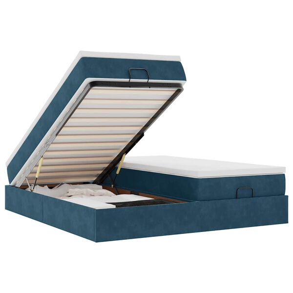 vidaXL Struttura Letto Pouf con Materassi 180x200 cm Velluto