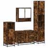 vidaXL Set Mobili da Bagno 4 pz Rovere Fumo in Legno Multistrato