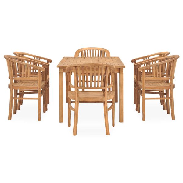 vidaXL Set da Pranzo da Giardino 7 pz in Legno Massello di Teak