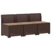 vidaXL Divano da giardino 3 posti con cuscini in look rattan PP