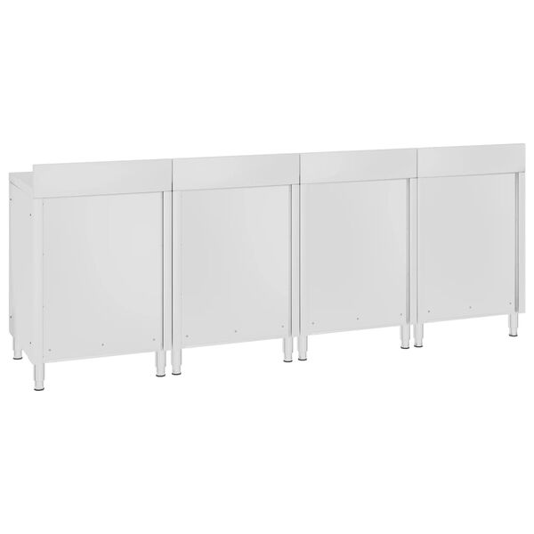 vidaXL Mobiletto con Piano di Lavoro 240x60x96 cm in Acciaio Inox