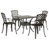 vidaXL Set da Pranzo da Giardino 5 pz Bronzo in Alluminio Pressofuso