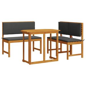 vidaXL Set Bistro da Giardino 3 pcs Marrone Legno di Acacia Massello