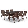 vidaXL Set da Pranzo da Giardino 7 pz Marrone e Nero