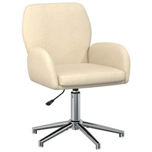 vidaXL Sedia da scrivania girevole 54 x 58 x 90 cm Crema Tessuto