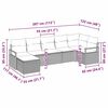 vidaXL Set di divani con cuscino 7 pcs Nero polyrattan