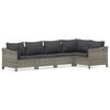 vidaXL Set Divani da Giardino 5 pz con Cuscini in Polyrattan Grigio