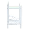 vidaXL Comodini Set 2 pz Acciaio e Vetro Temperato 45x30,5x60cm Bianco