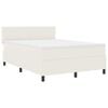vidaXL Letto a molle Crema e Bianco 160 x 200 cm Tessuto in Cords
