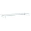 vidaXL Supporto per Monitor Bianco 100x35x8cm Vetro Temperato Metallo
