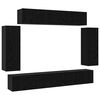 vidaXL Set mobile TV 6 pz Rovere Nero Legno ingegnerizzato