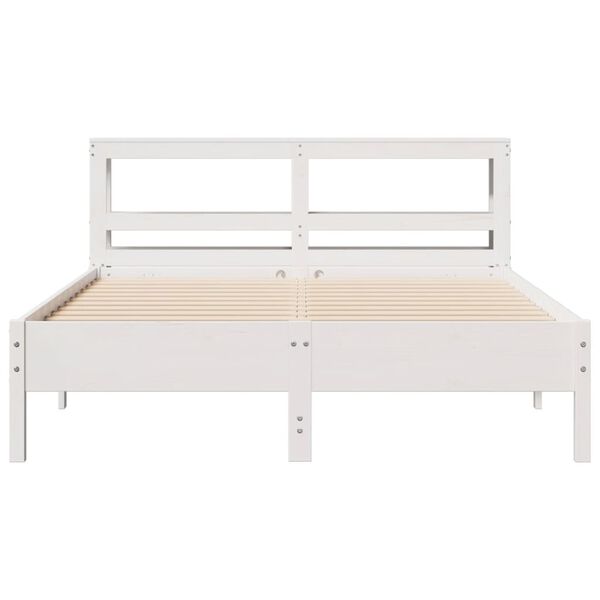 vidaXL Letto senza Materasso Bianco 150x200 cm Legno Massello di Pino