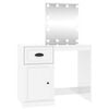 vidaXL Toeletta con LED Bianco Lucido 90x50x132,5cm Legno Multistrato