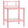 vidaXL Comodino Rosa e Trasparente 45x34,5x60,5 cm in Metallo e Vetro